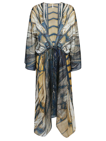 Silk beach cover-up kimono