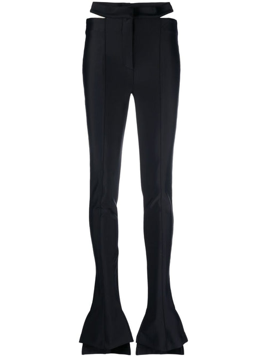 Flared stretch trousers