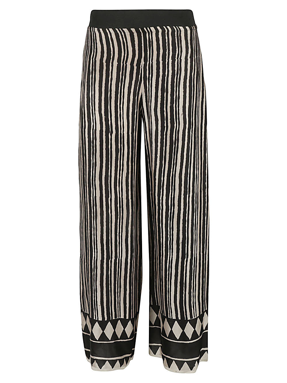 Striped silk trousers