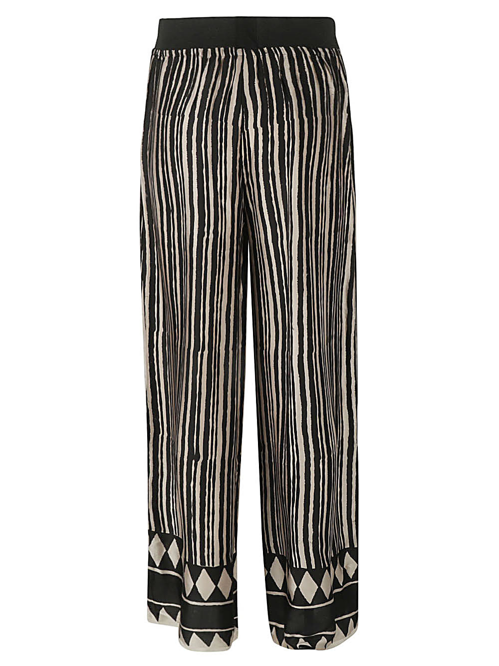 Striped silk trousers