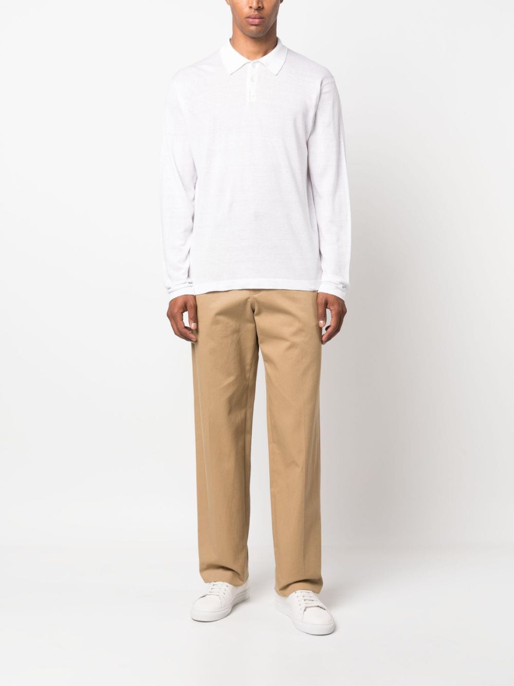 Long sleeve linen blend shirt