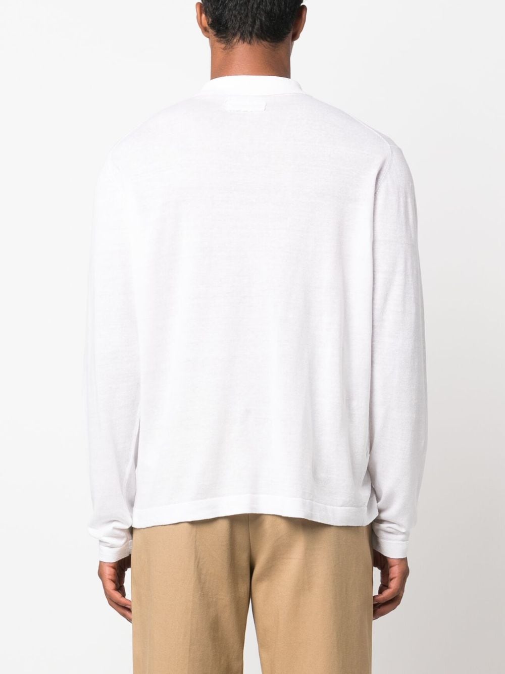 Long sleeve linen blend shirt