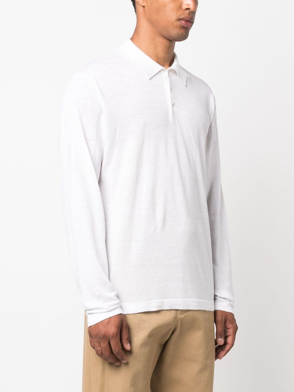 Long sleeve linen blend shirt