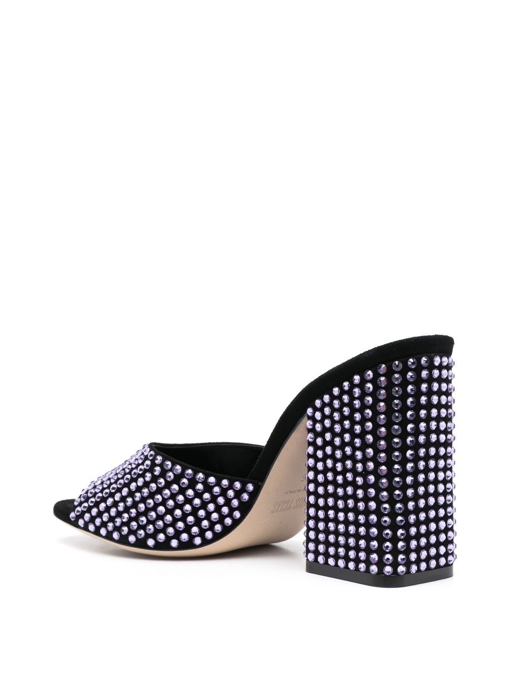 Anja crystal embellished suede mules