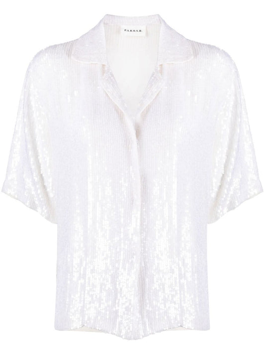 Sequinned short sleeve shirt