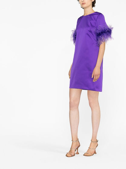 Feathered mini dress