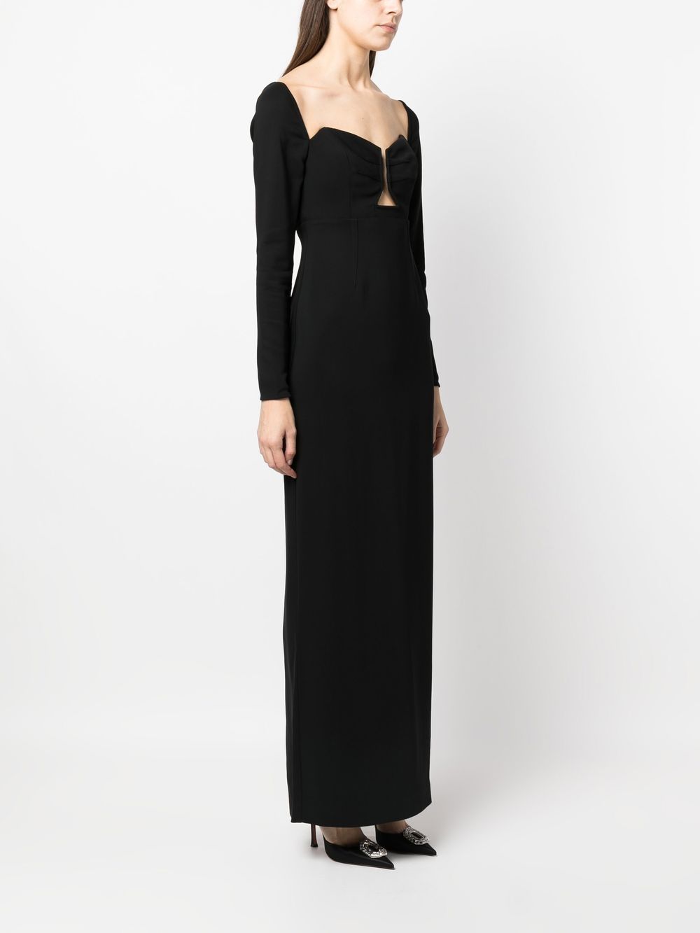 Cut-out cady maxi dress