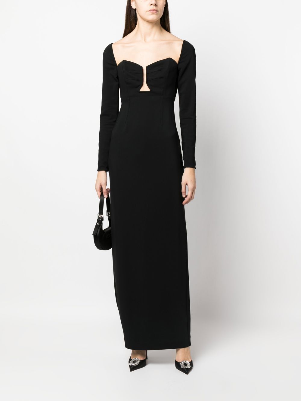 Cut-out cady maxi dress