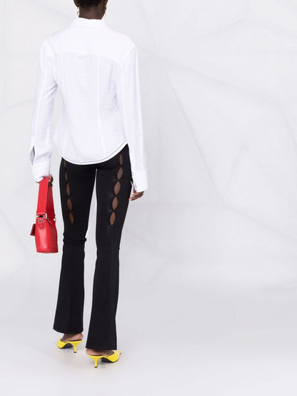 Cut-out detail flared trousers