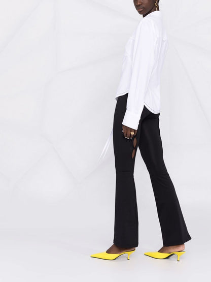 Cut-out detail flared trousers