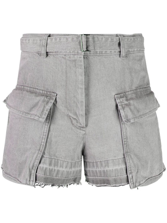 Cargo denim shorts