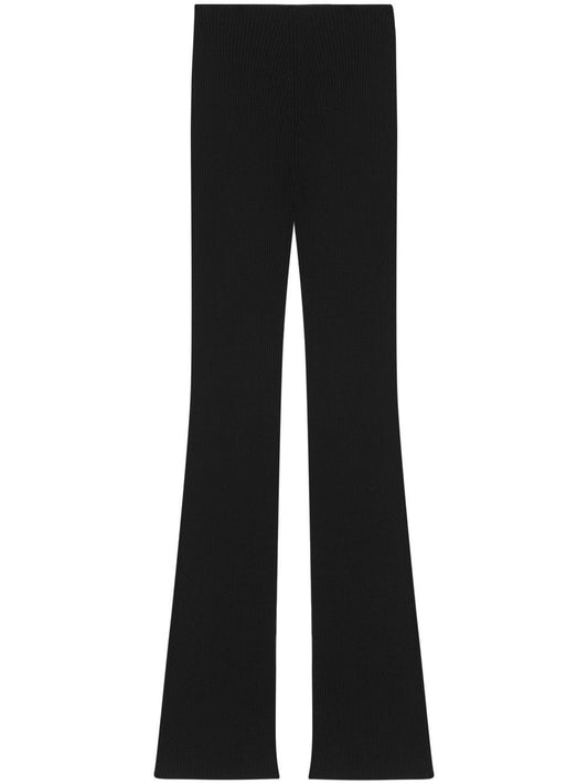 Flared wool trousers