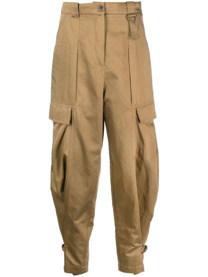 Cotton and linen blend cargo trousers