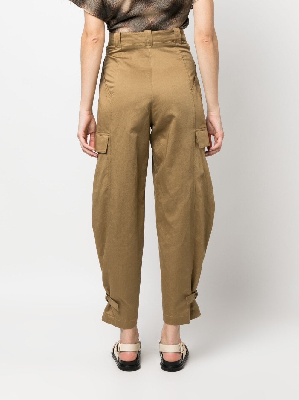 Cotton and linen blend cargo trousers