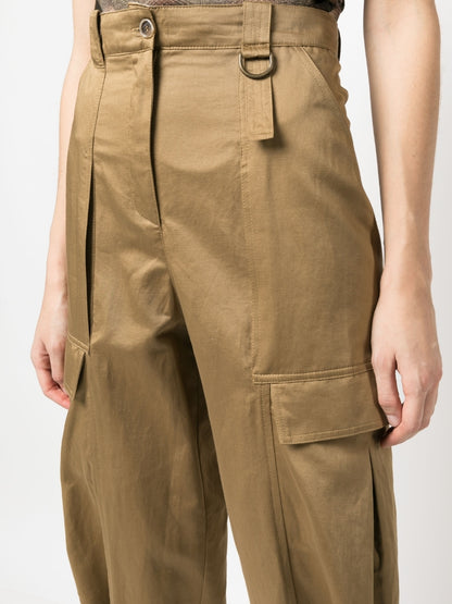 Cotton and linen blend cargo trousers