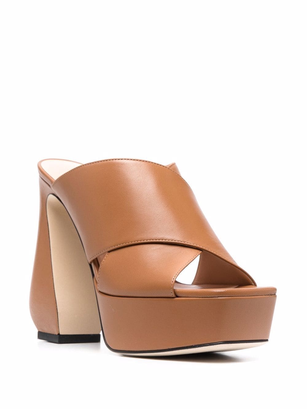 Leather heel mules