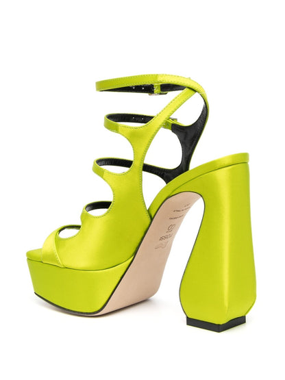 Crepe satin heel sandals