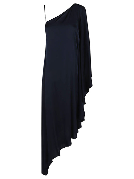 Long asymmetrical silk dress