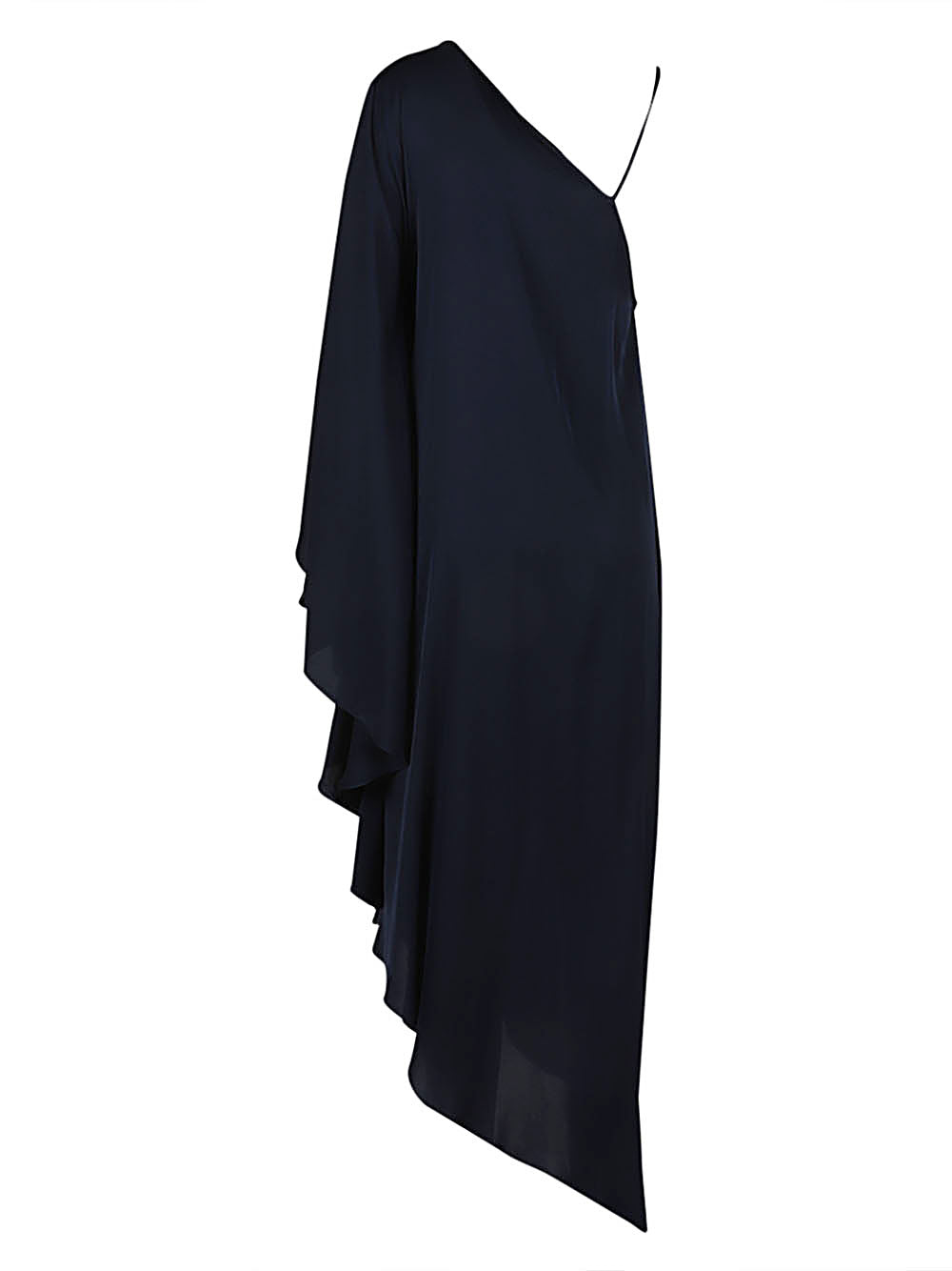 Long asymmetrical silk dress