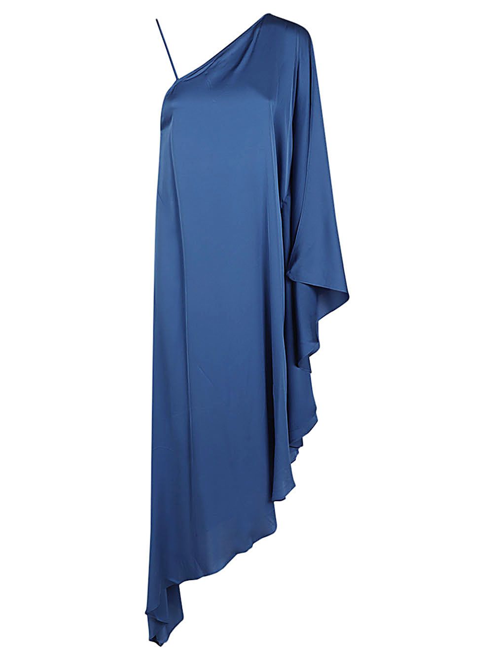 Long asymmetrical silk dress