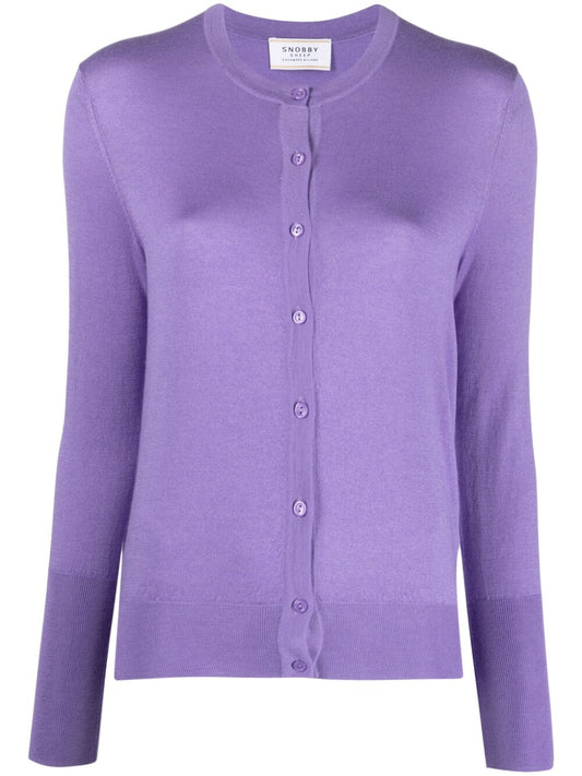 Cashmere blend crewneck cardigan