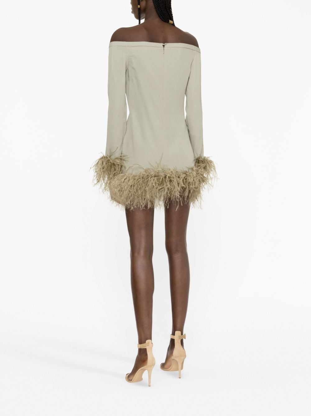 Kika feather trimmed mini dress