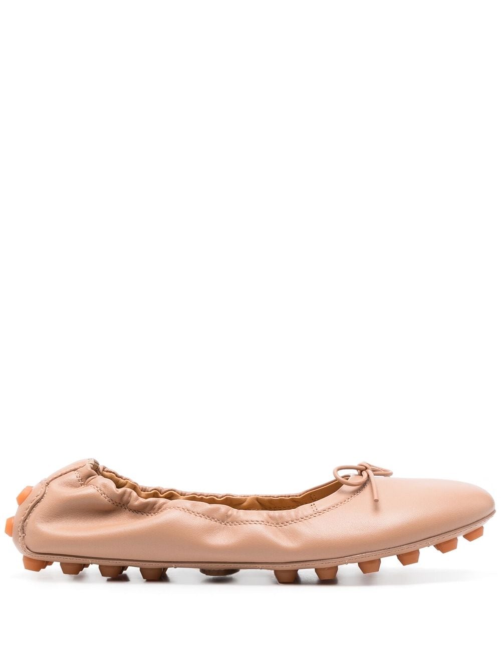 Bubble leather ballet flats