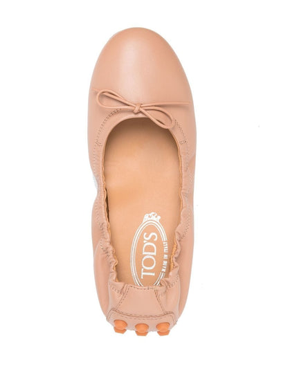 Bubble leather ballet flats