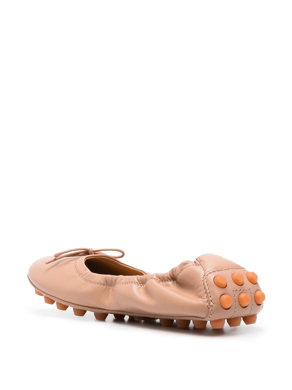 Bubble leather ballet flats