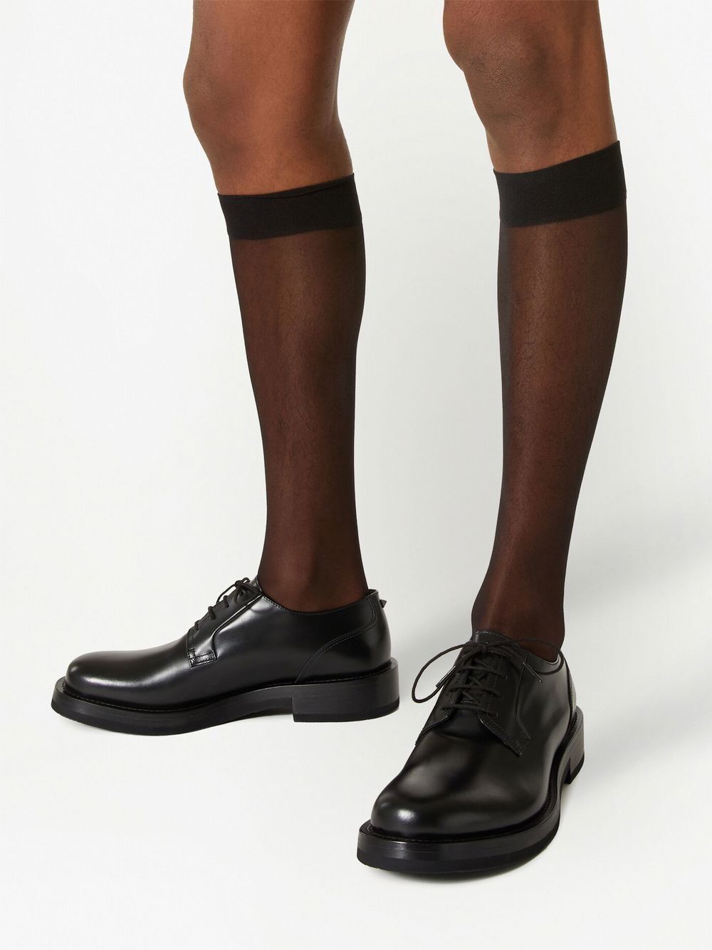 Rockstud skin leather brogues