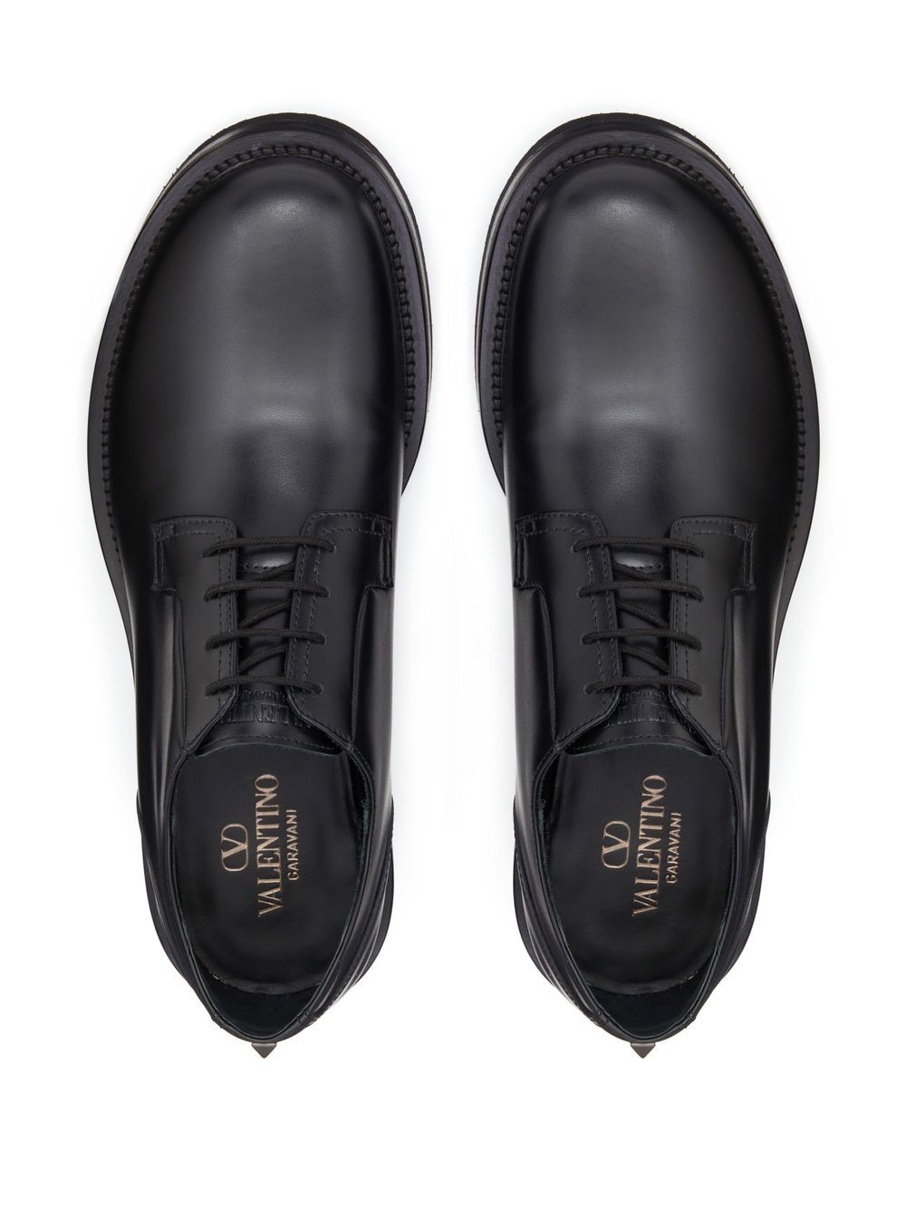 Rockstud skin leather brogues