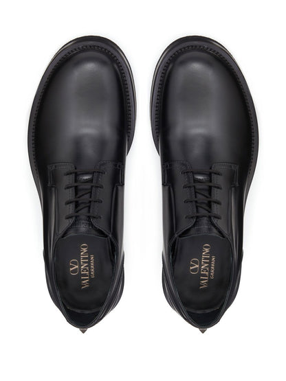 Rockstud skin leather brogues