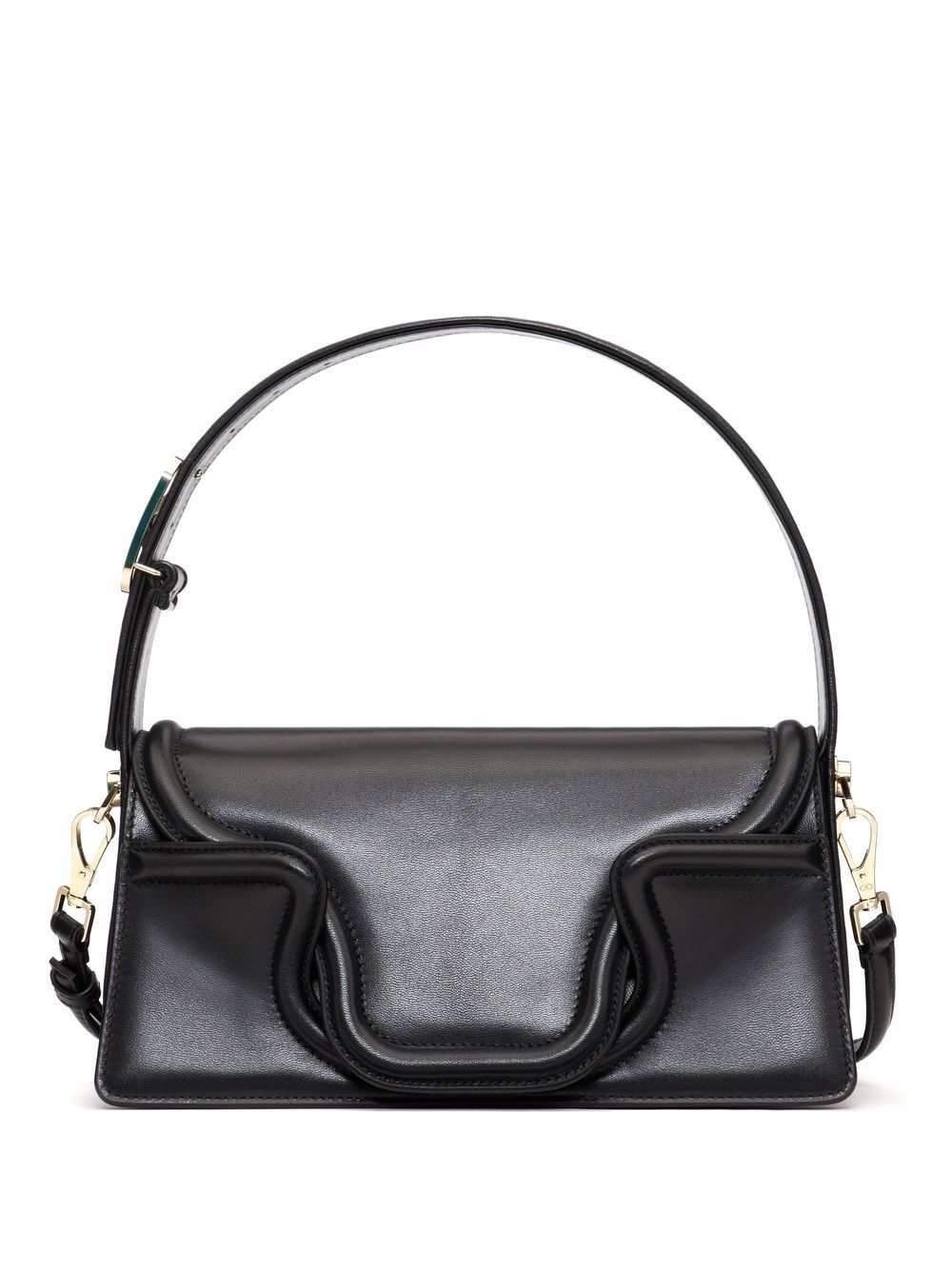 Sculpture leather shoulder bag