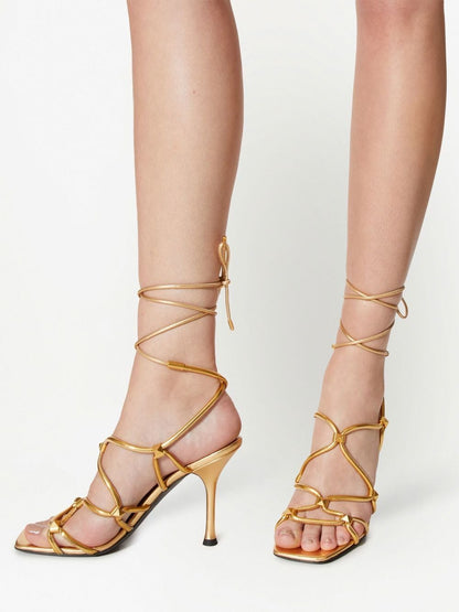 Rockstud net heel sandals