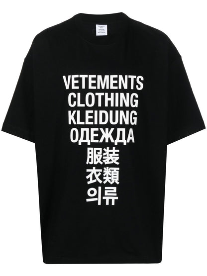 Translation print cotton t-shirt