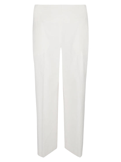 Straight leg linen blend trousers