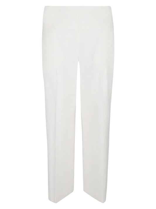 Straight leg linen blend trousers