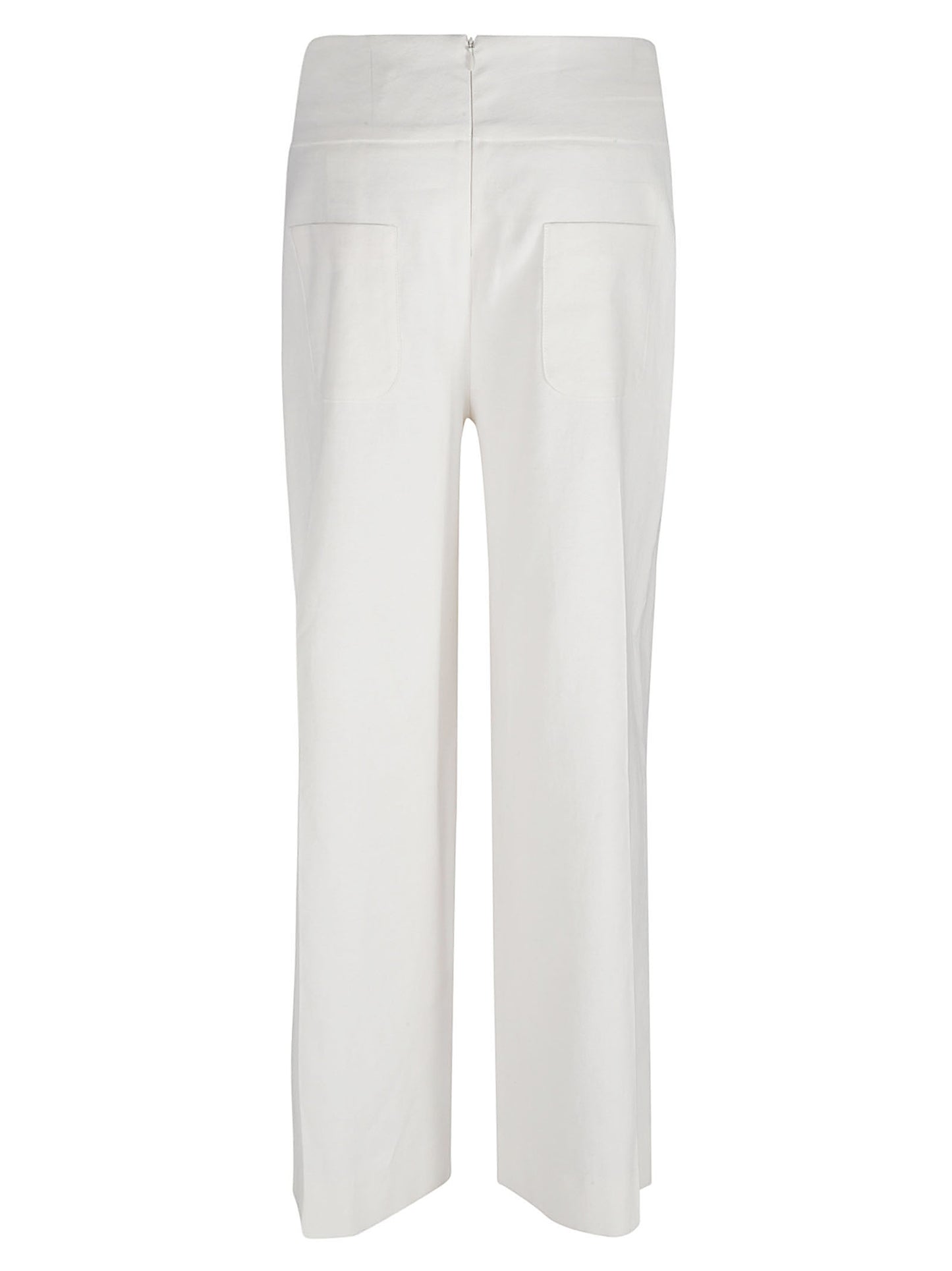 Straight leg linen blend trousers