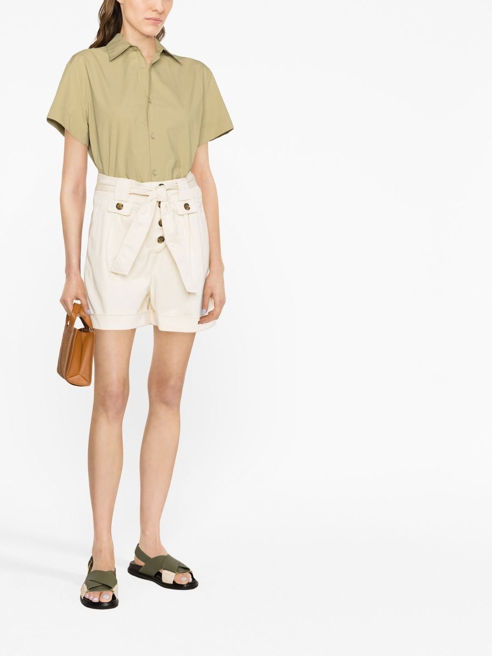 Stretch cotton twill shorts