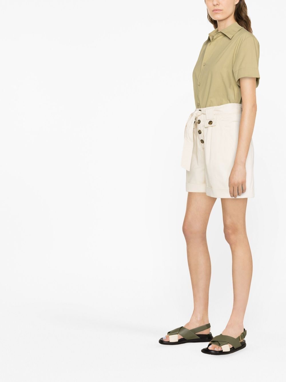 Stretch cotton twill shorts