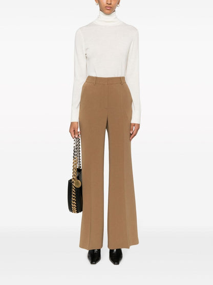 Wide leg cady trousers