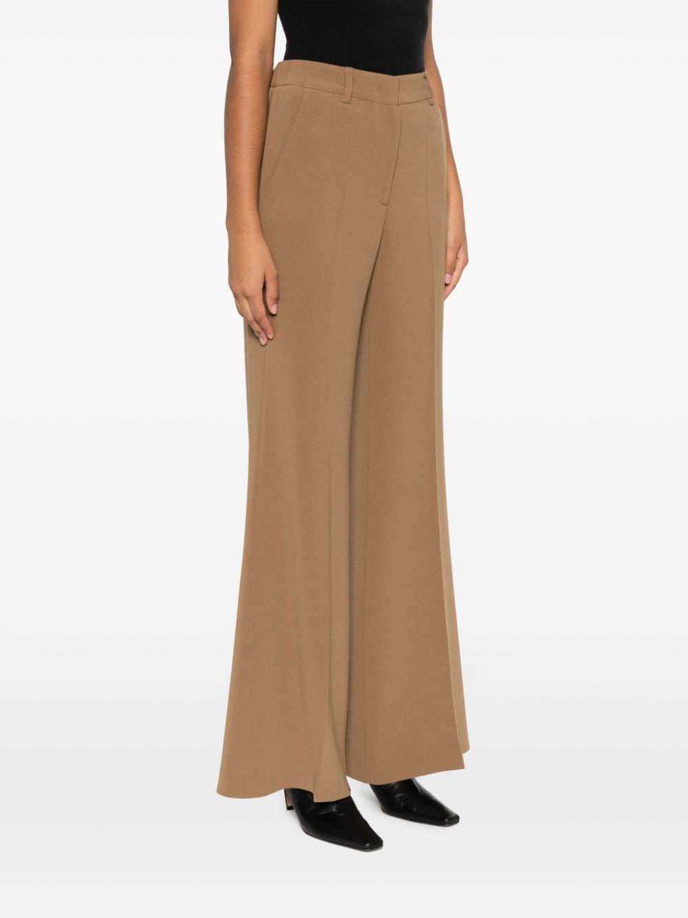 Wide leg cady trousers