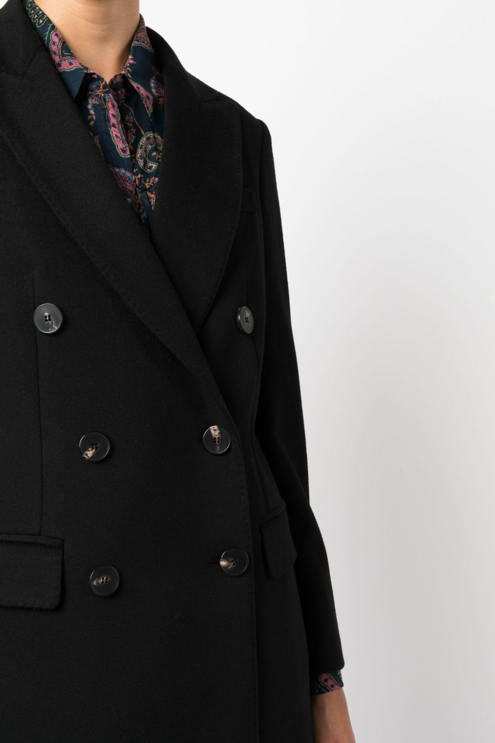 Double-breasted wool coat