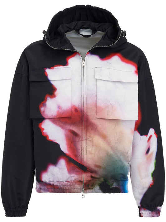 Floral print windbreaker jacket