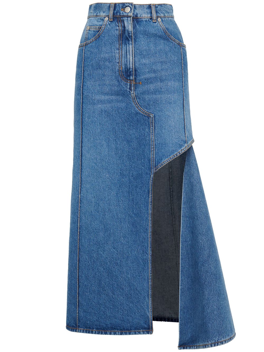 Denim midi skirt