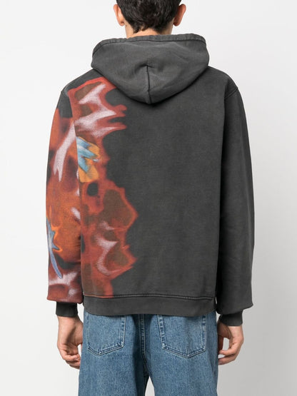 Printed cotton hoodie