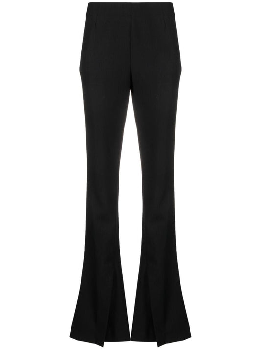 Flared wool trousers