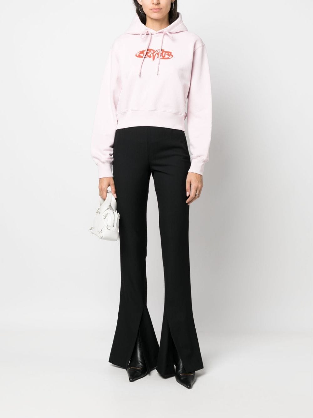 Flared wool trousers