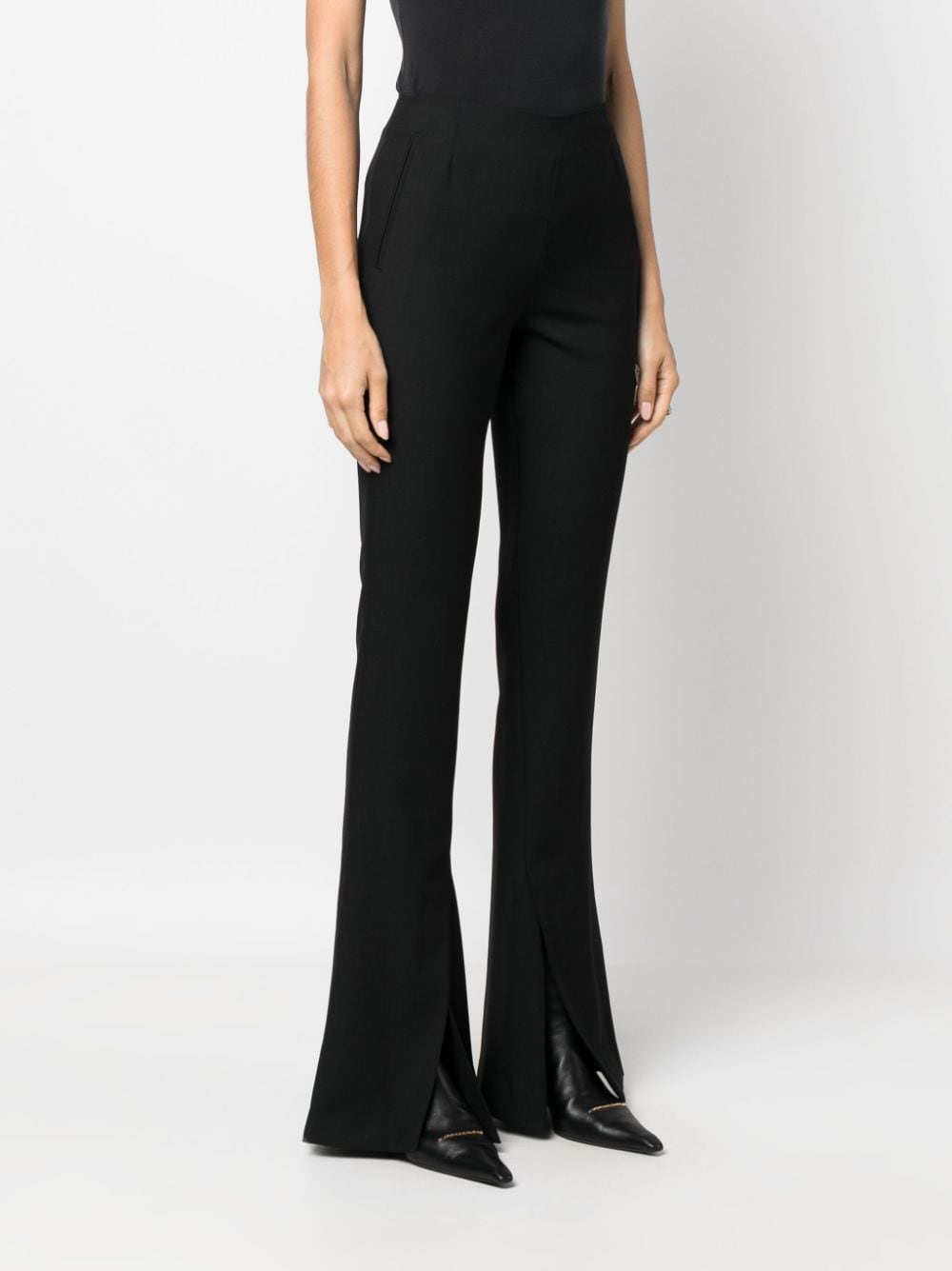 Flared wool trousers