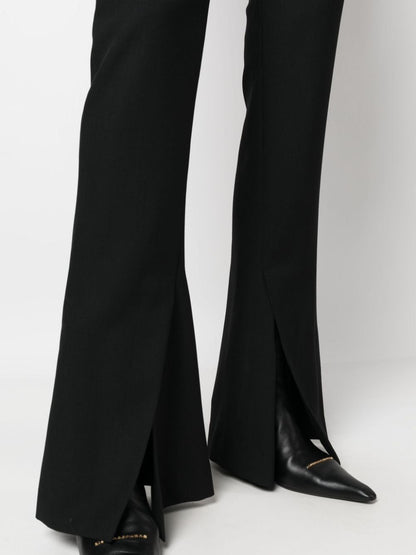 Flared wool trousers